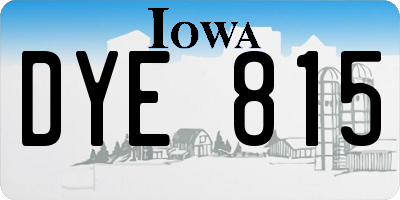 IA license plate DYE815