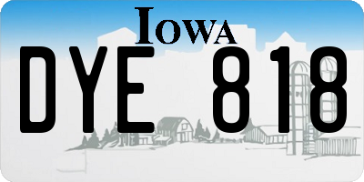 IA license plate DYE818