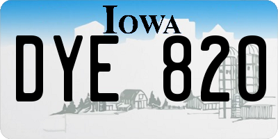 IA license plate DYE820