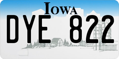 IA license plate DYE822