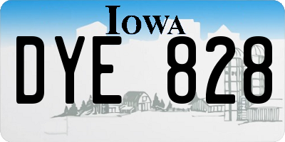 IA license plate DYE828