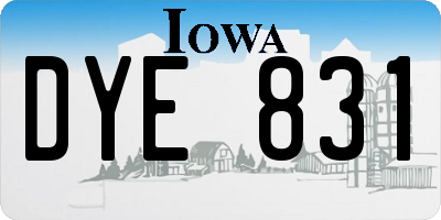 IA license plate DYE831