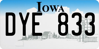 IA license plate DYE833