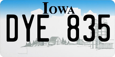 IA license plate DYE835