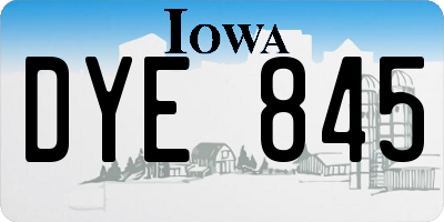 IA license plate DYE845