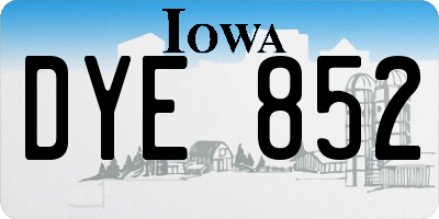 IA license plate DYE852