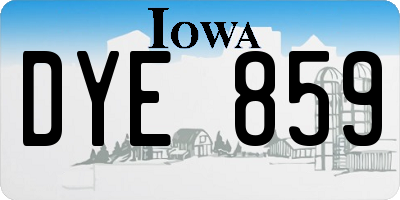 IA license plate DYE859