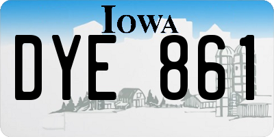 IA license plate DYE861