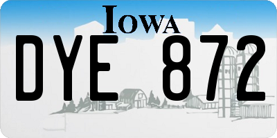 IA license plate DYE872