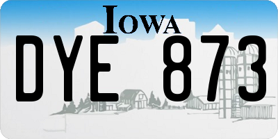 IA license plate DYE873