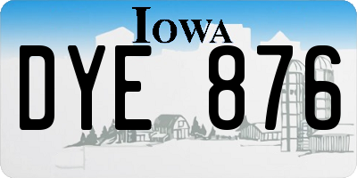 IA license plate DYE876