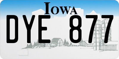 IA license plate DYE877