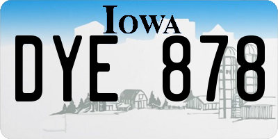 IA license plate DYE878