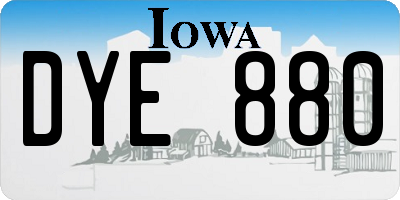 IA license plate DYE880