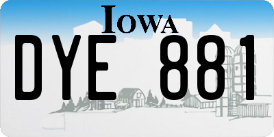 IA license plate DYE881