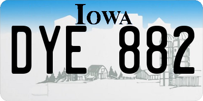 IA license plate DYE882