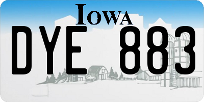 IA license plate DYE883