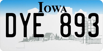 IA license plate DYE893