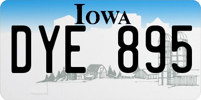 IA license plate DYE895