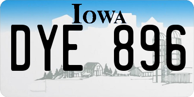 IA license plate DYE896