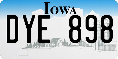 IA license plate DYE898