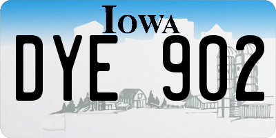 IA license plate DYE902