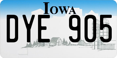 IA license plate DYE905