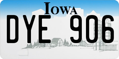 IA license plate DYE906