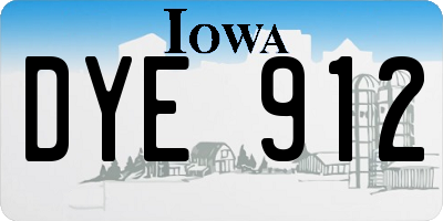 IA license plate DYE912
