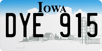 IA license plate DYE915