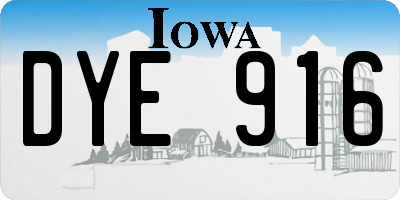 IA license plate DYE916