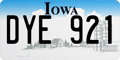 IA license plate DYE921