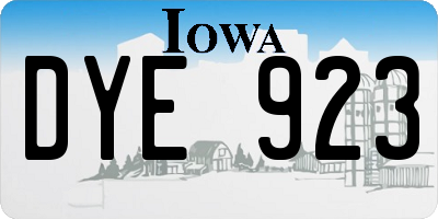 IA license plate DYE923