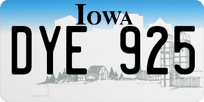 IA license plate DYE925