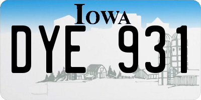 IA license plate DYE931