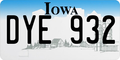 IA license plate DYE932