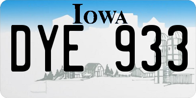 IA license plate DYE933