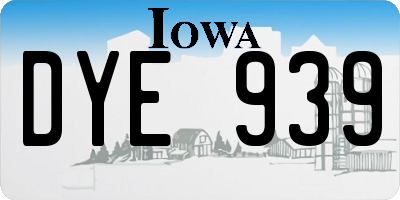IA license plate DYE939