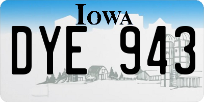 IA license plate DYE943