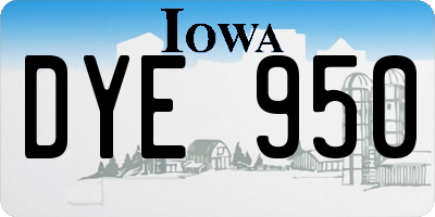 IA license plate DYE950