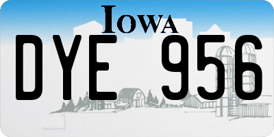 IA license plate DYE956