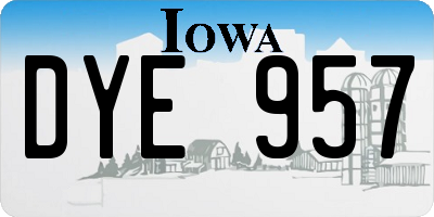 IA license plate DYE957