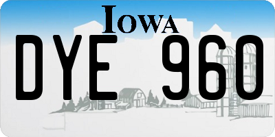 IA license plate DYE960