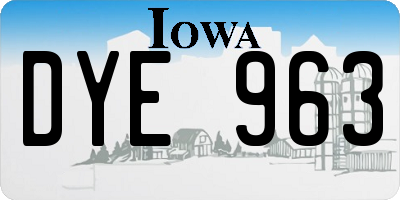 IA license plate DYE963