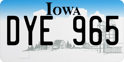 IA license plate DYE965