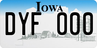 IA license plate DYF000
