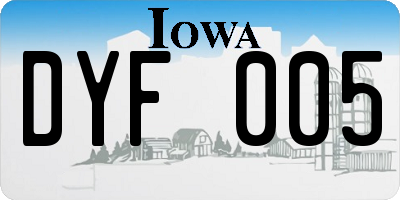 IA license plate DYF005