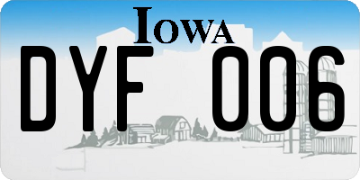 IA license plate DYF006