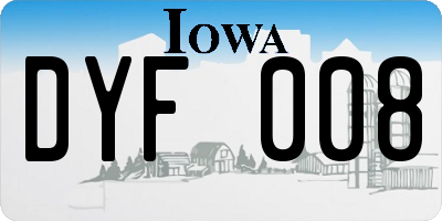 IA license plate DYF008