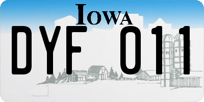 IA license plate DYF011